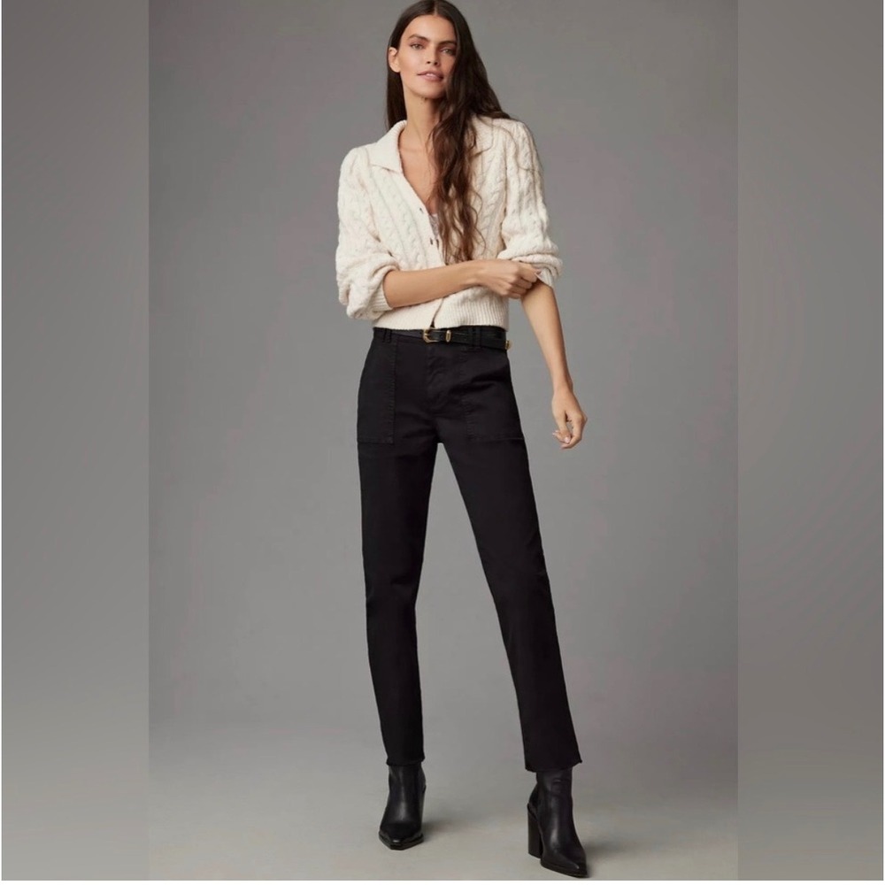 Pilcro Anthropologie Utility Slim Straight Leg Pants Black Size 29